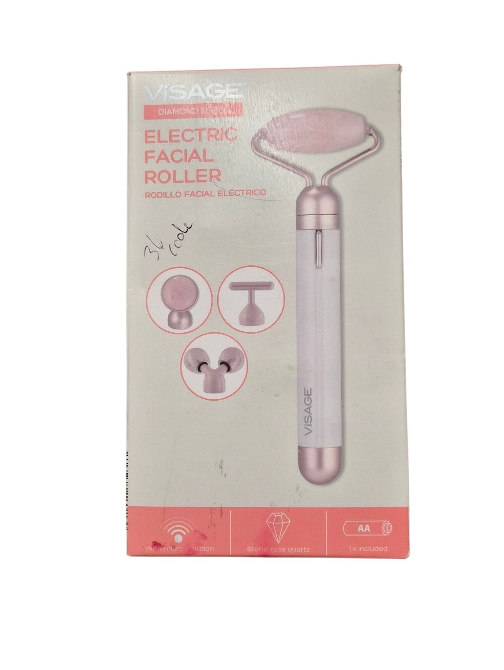 Visage Diamond Series Electric Rose Quartz Facial Roller 4-in-1